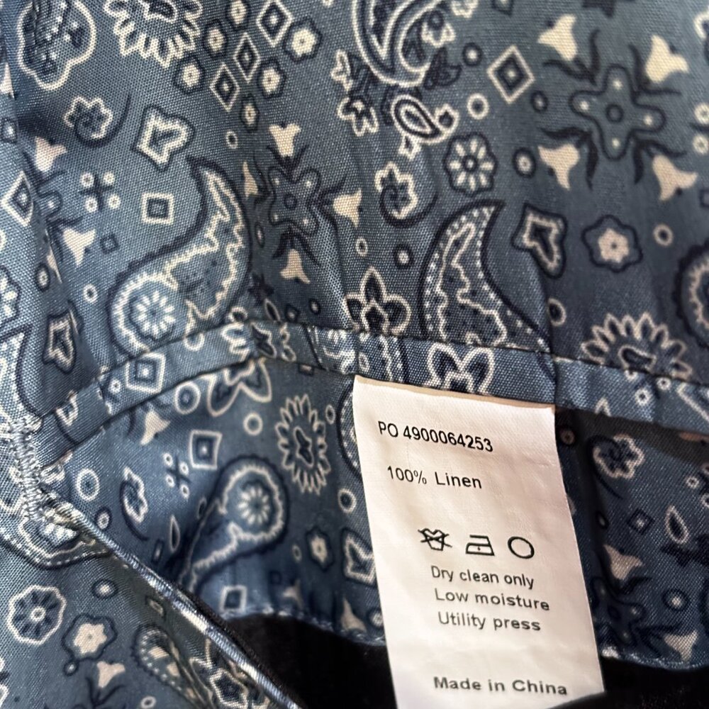 Lauren Ralph Lauren Blazer Mens Navy 100% Linen 48 Long - Picture 12 of 15